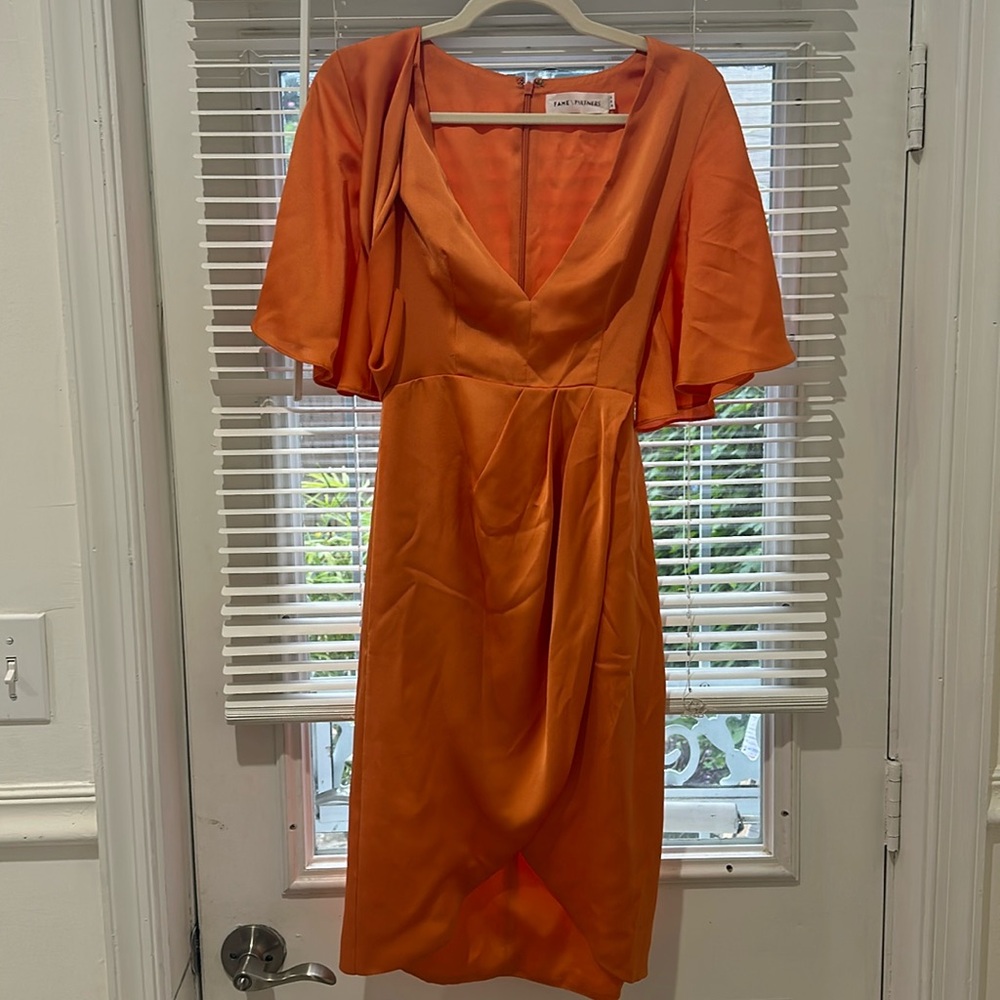 Fame and Partners orange dress, size 2